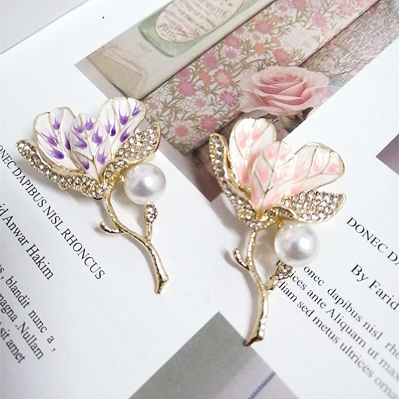 Ghim cài áo hình hoa tulip hoa hồng phong cách đáng yêu sang trọng