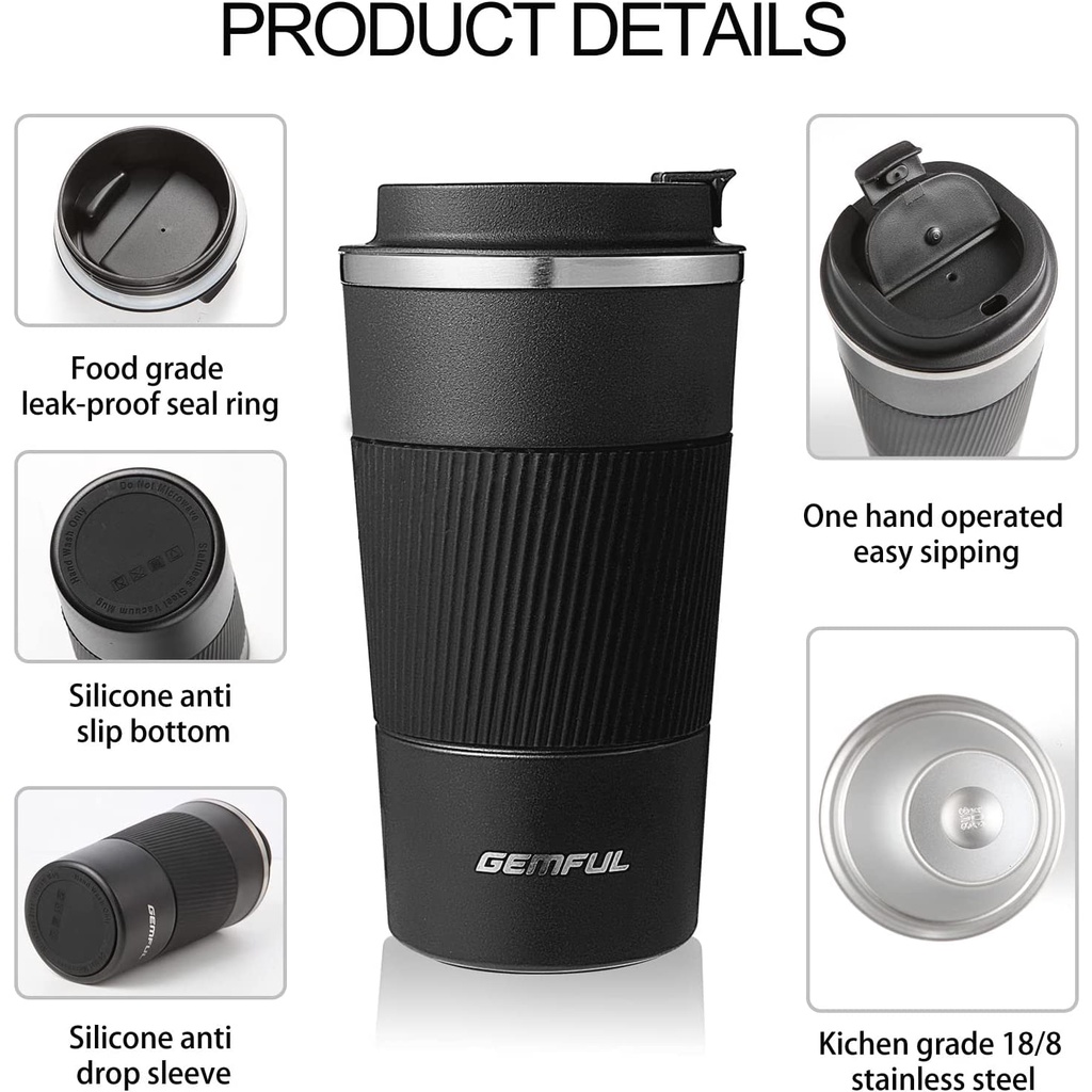 Bình giữ nhiệt Bình nước giữ nhiệt bằng thép không gỉ 510ml đựng cà phê chất lượng cao bình nước giữ nhiệt