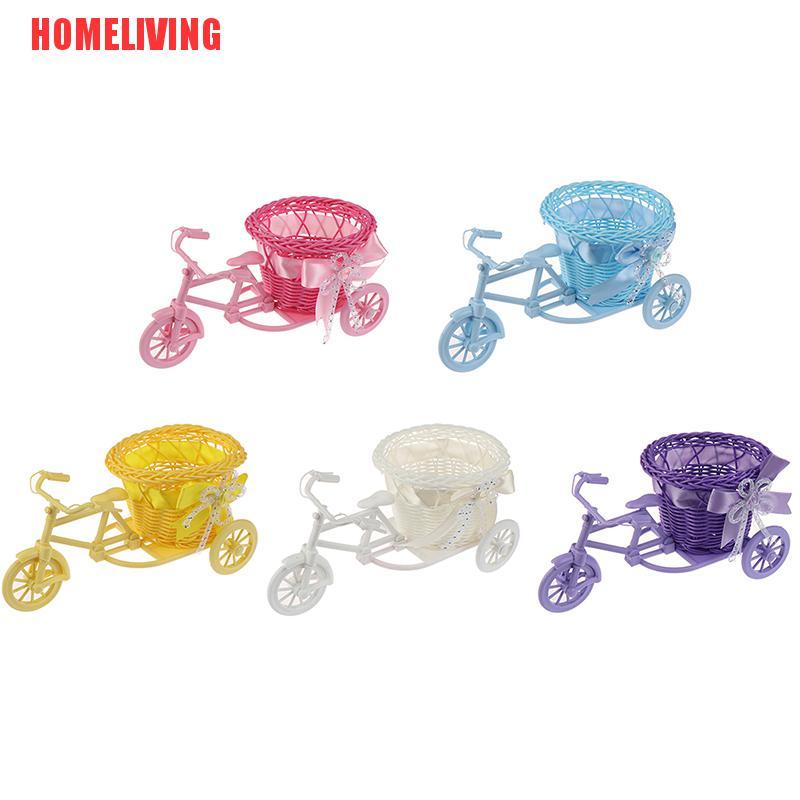 Giỏ Hoa Hình Xe Đạp Ba Bánh Nhỏ Để Bàn Trang Trí Nhà Cửa / Văn Phòng