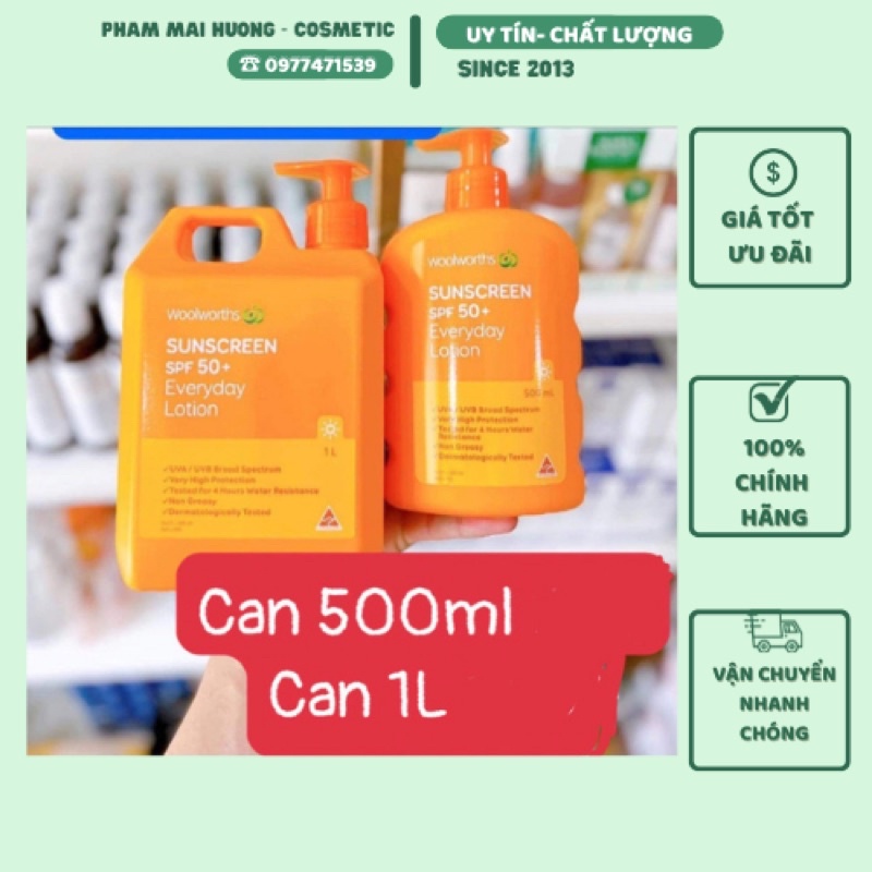 Kem chống nắng Úc woolworths