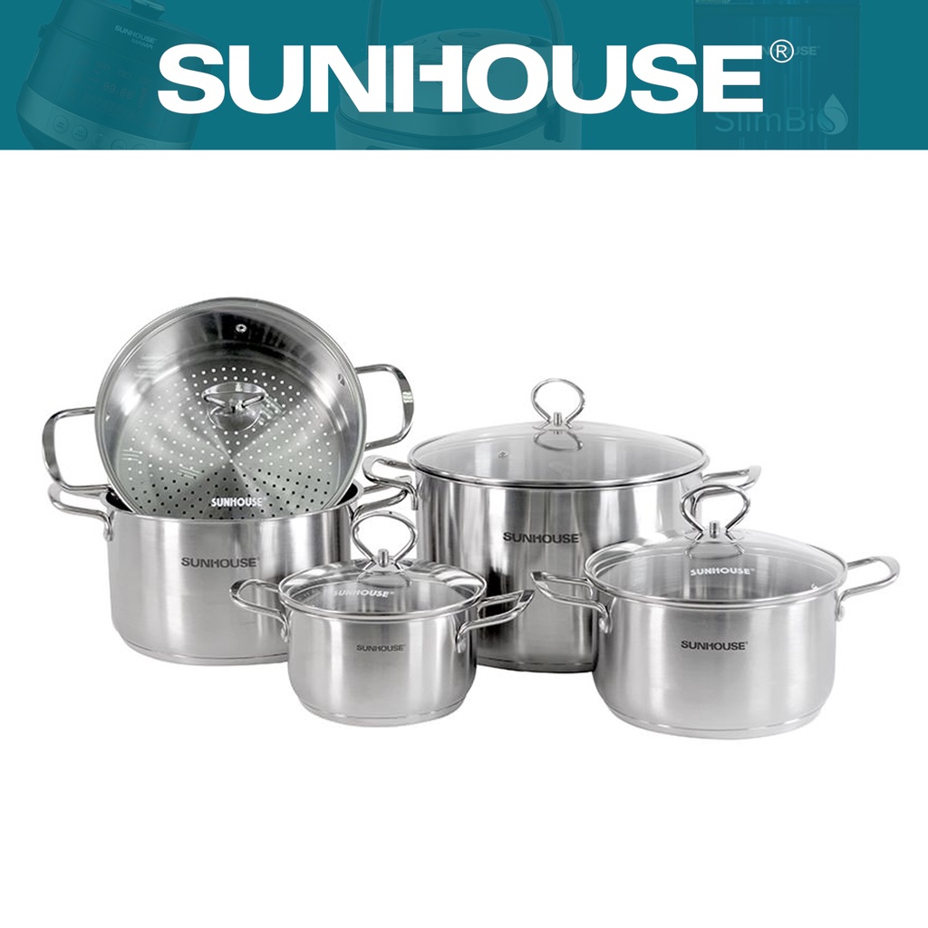 Bộ nồi inox 3 đáy SUNHOUSE SH895