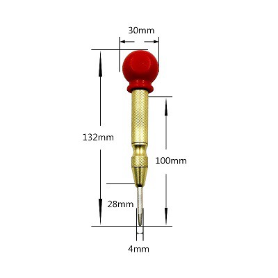 Cây Đục Lỗ Tâm, Lấy Dấu Cơ Khí Bằng Lực Ấn Tay Đuôi Nhựa Đỏ