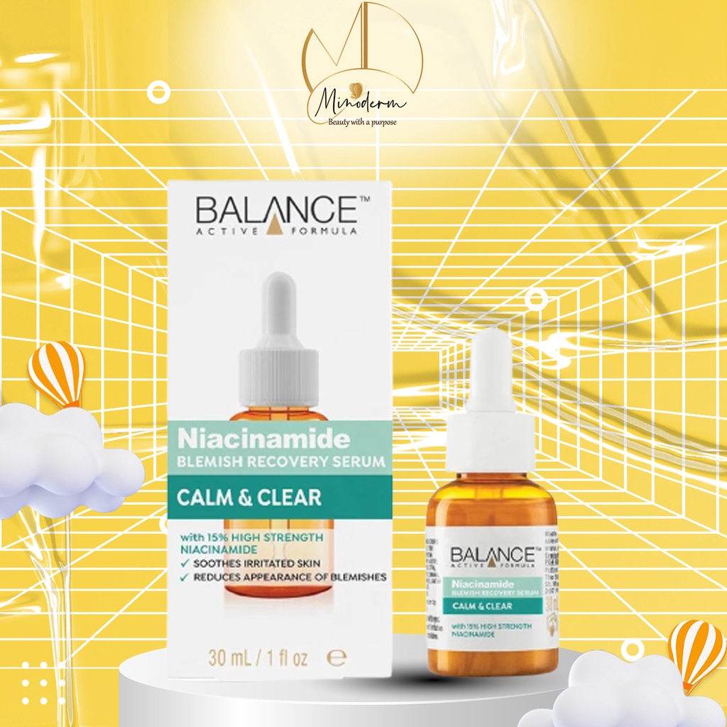 Tinh chất Balance Active Skincare Niacinamide Blemish Recovery Serum giảm dầu, mờ thâm làm đều màu da 30ml
