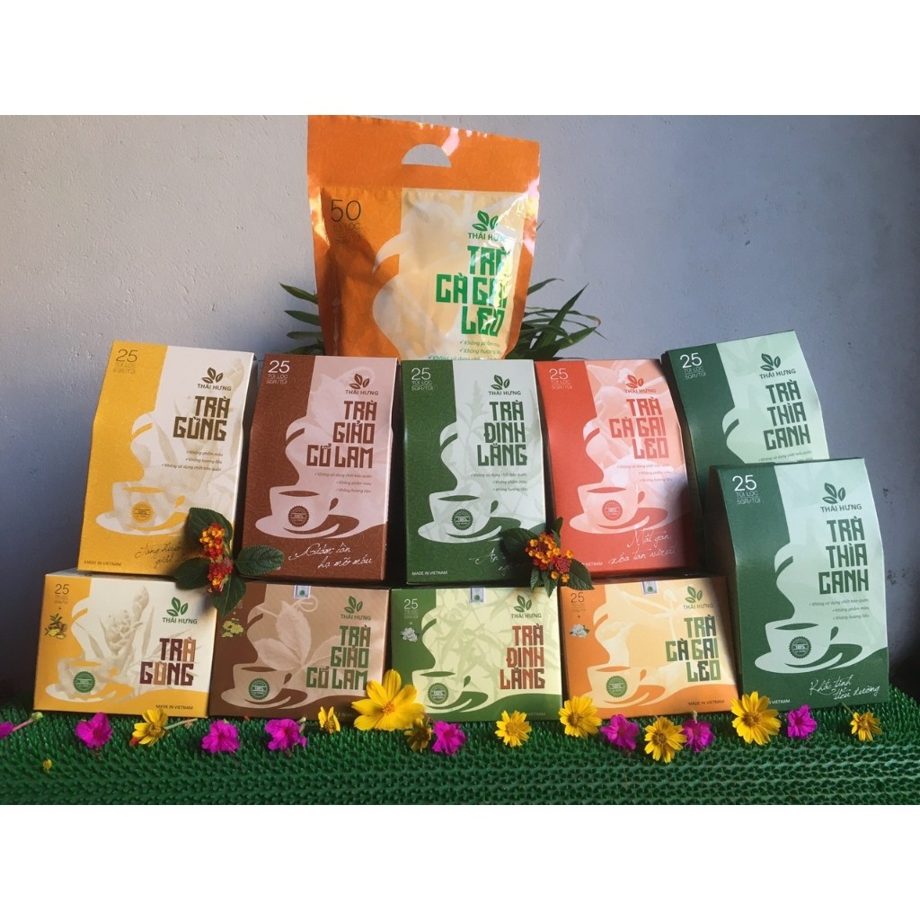 Trà Đinh Lăng Thái Hưng An Thần Ngủ Ngon Giảm Hội Chứng Tiền Đình Hộp 25 Túi Lọc Có Dây Nhúng 62.5g