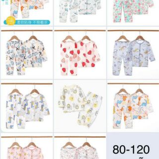 Combo bộ cotton giấy dài tay cho bé ghi le trang