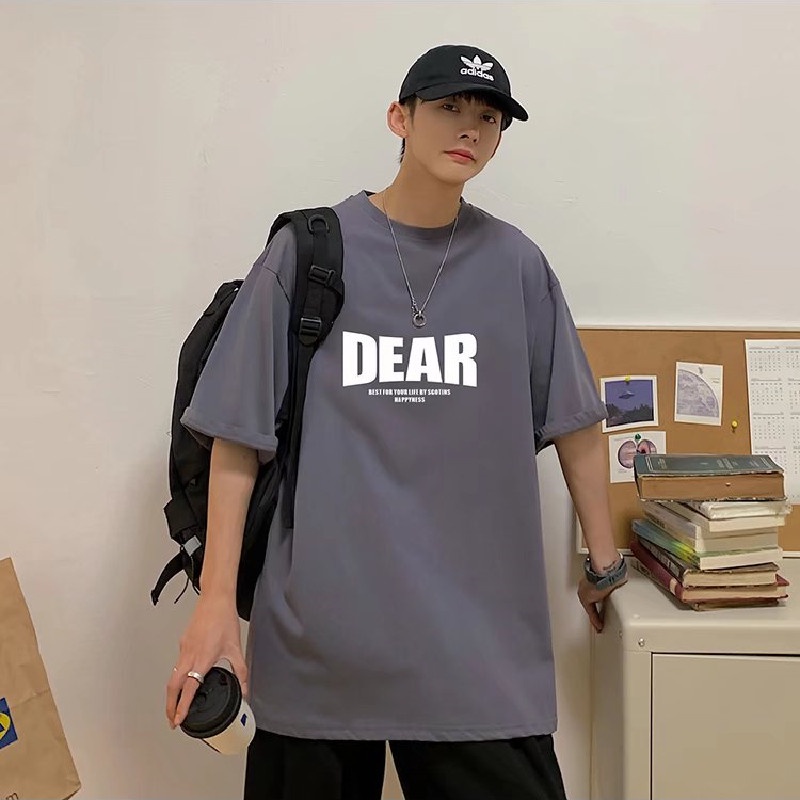 Áo Thun Nam Ngắn Tay Cổ Tròn In Chữ Thời Trang Size S-8XL