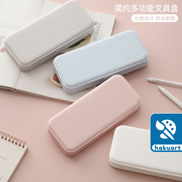 Hộp bút 3 khay hình chữ nhật 20cm - Văn Phòng Phẩm Haku