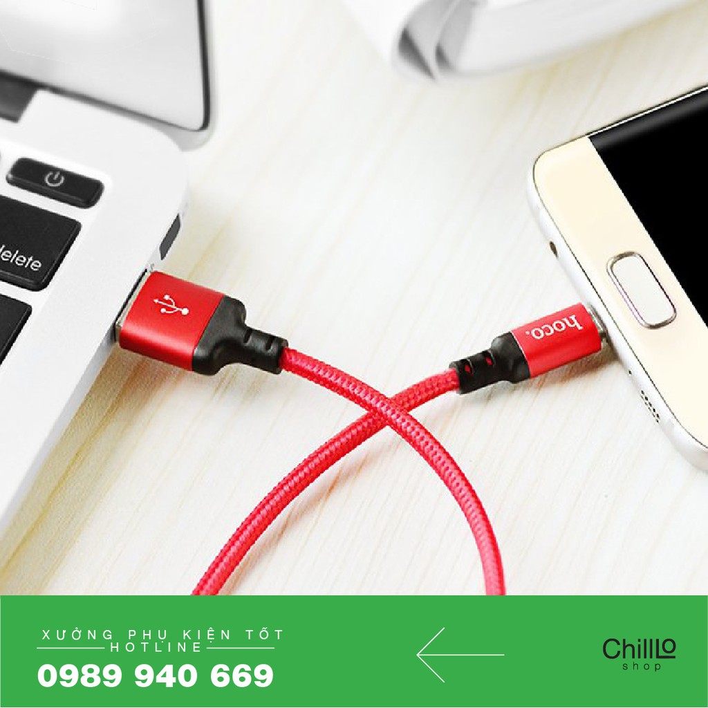 Cáp Sạc Cổng Micro USB Dây Dù Hoco X14 Dài 1m và 2m - Cổng Micro USB Dành Cho Thiết Bị Android - Bảo Hành 6 Tháng