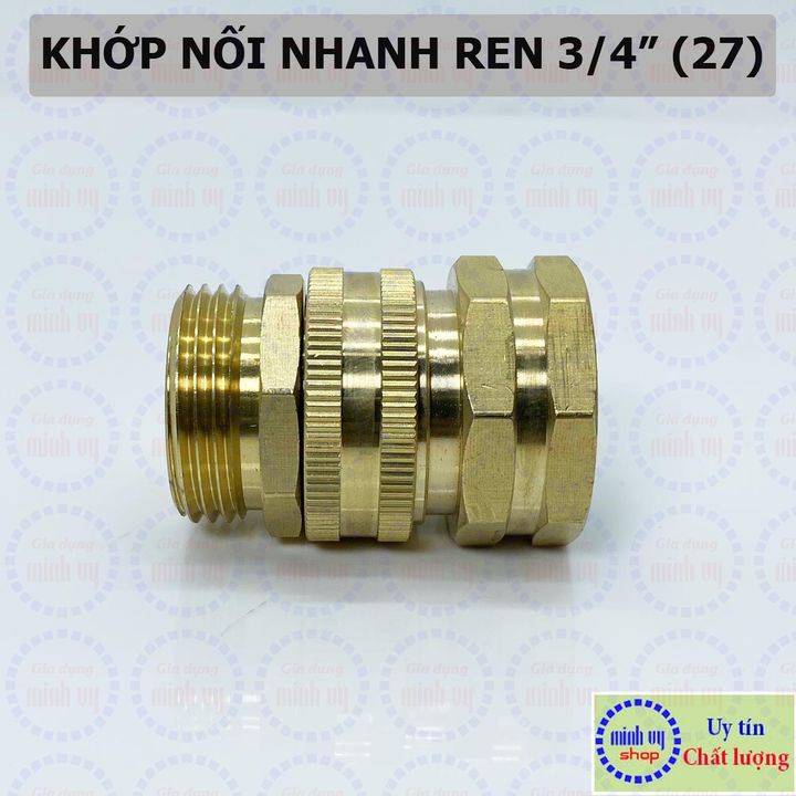 Khớp nối nhan ống nước bằng đồng ren 1/2&quot; 3/4&quot; dùng trong nông nghiệp tưới tiêu