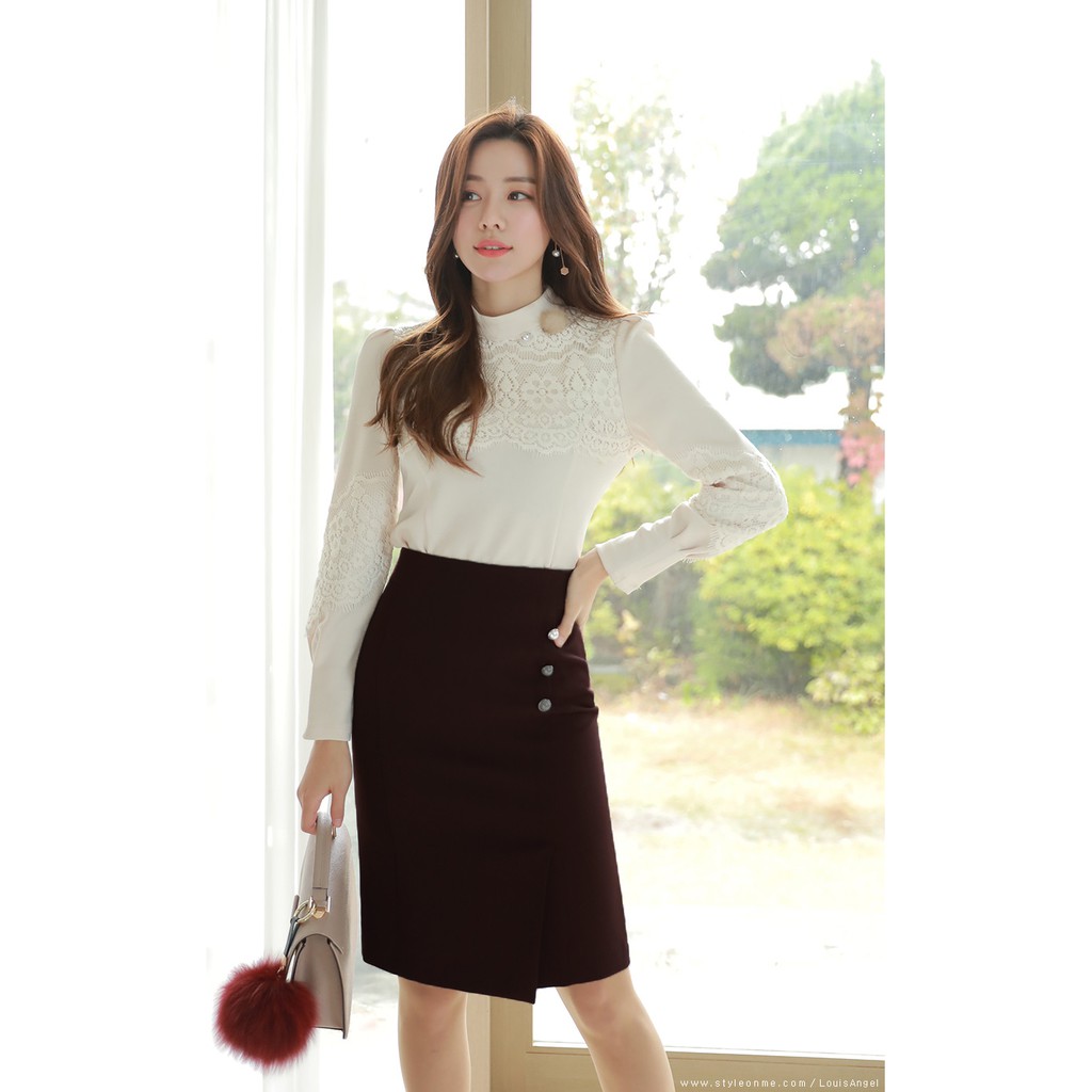 Chân váy bút chì 👗hàng thiết kế 💄 váy nữ xẻ trước chất liệu vải nhập co giản tốt MS22😘 | BigBuy360 - bigbuy360.vn