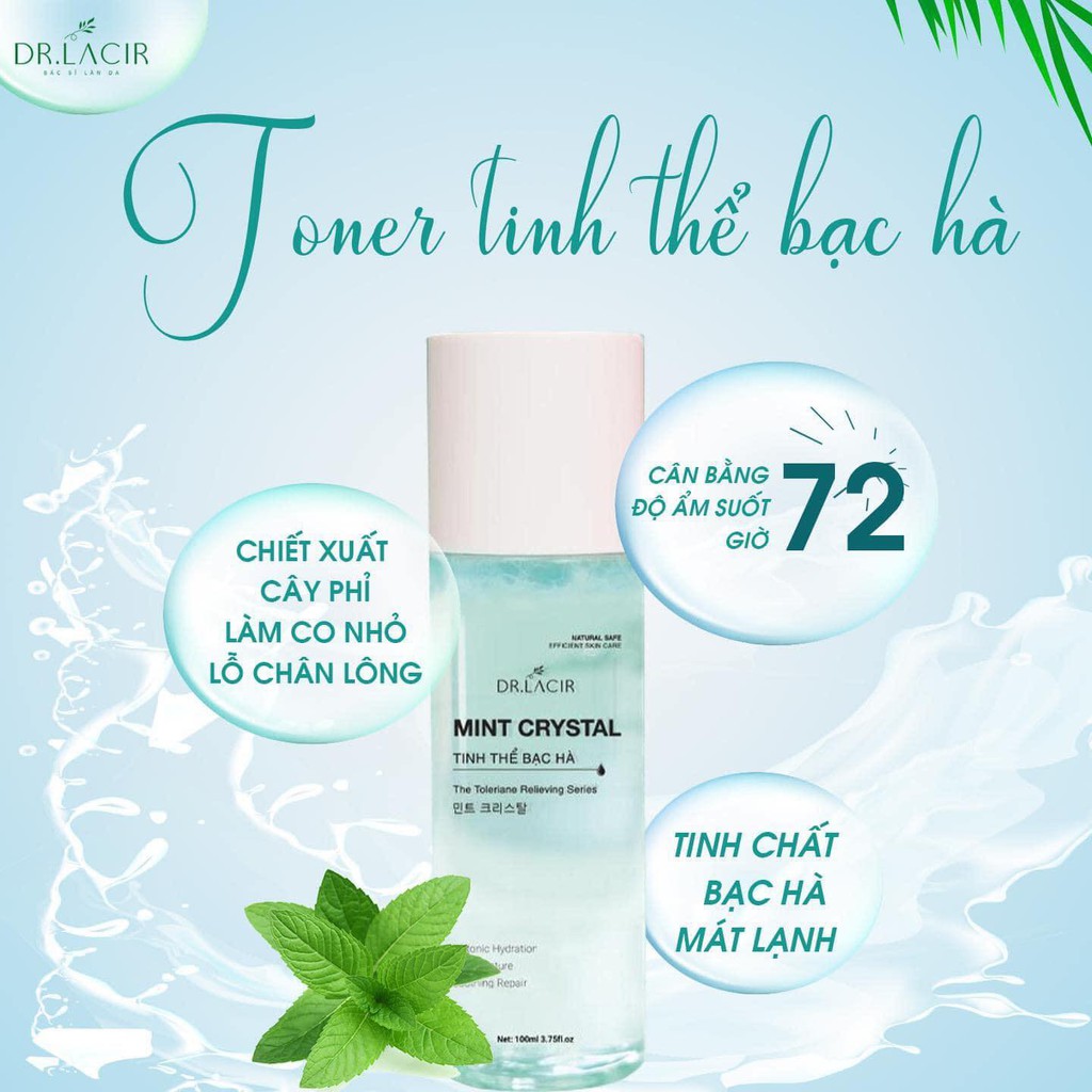 Toner - Tinh Thể Bạc Hà Co Nhỏ Lỗ Chân Lông, Cân Bằng Ẩm Lamer care-dr.Lacir