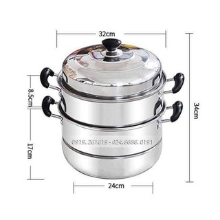 Nồi hấp inox 3 tầng