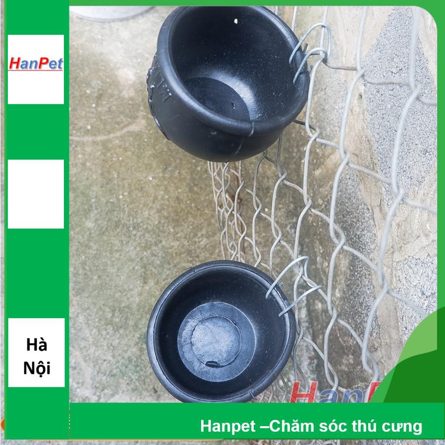HN-(1 chiếc) Cóng gà chọi bằng cao su siêu bền (hanpet 2 congcs) máng ăn gia cầm hình tròn có móc treo chuồng -