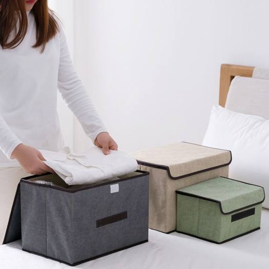 COMBO 2 HỘP THÙNG VẢI SẮP XẾP ĐỒ , ĐỰNG QUẦN ÁO ĐỒ CHƠI, ĐỰNG CHĂN MÀN ĐA NĂNG GẤP GỌN CÓ NẮP ĐẬY TAY XÁCH TIỆN LỢI