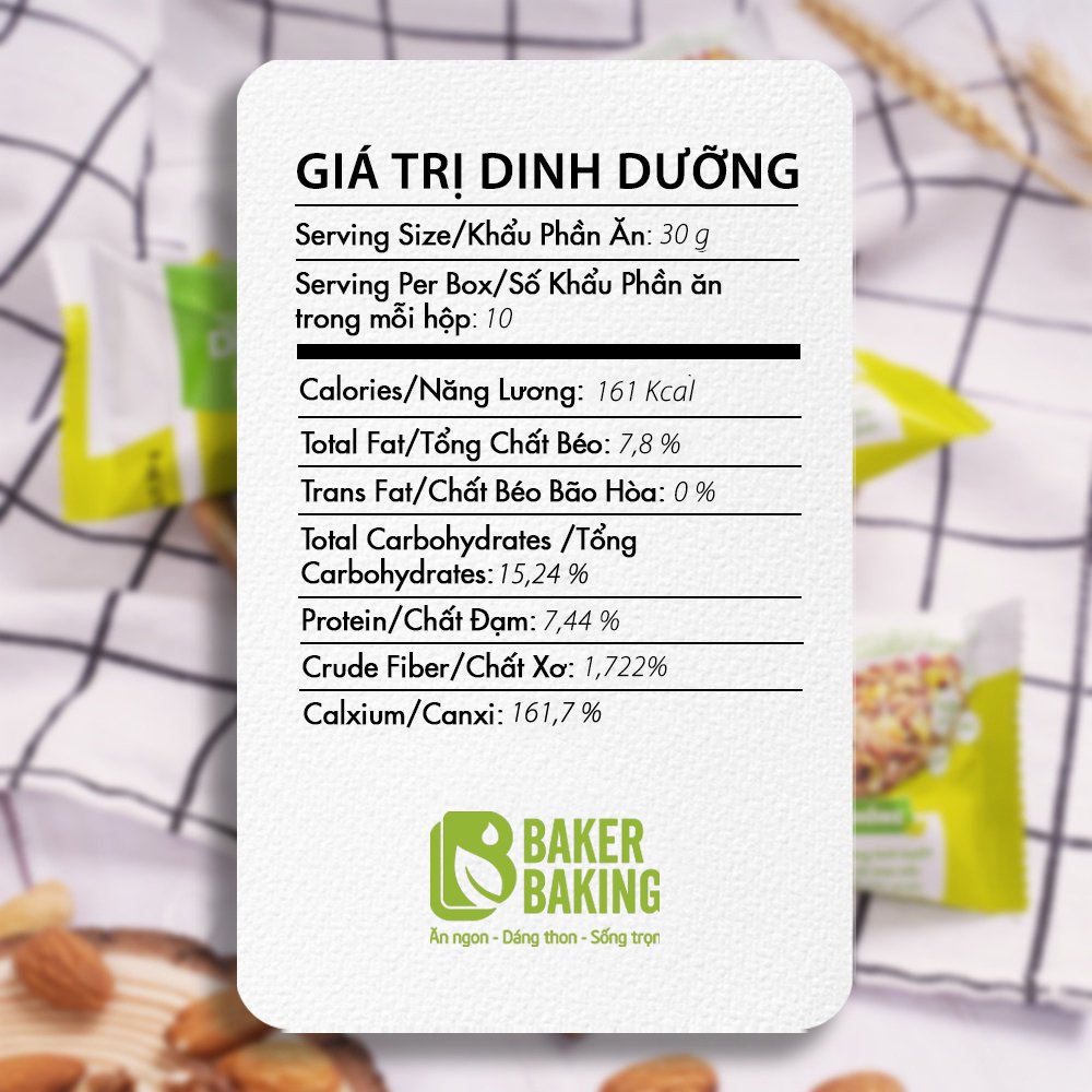 Thanh hạt Protein Eat Baker Baking - Eat clean ăn kiêng Healthy cung cấp Protein hỗ trợ ăn kiêng, giảm cân