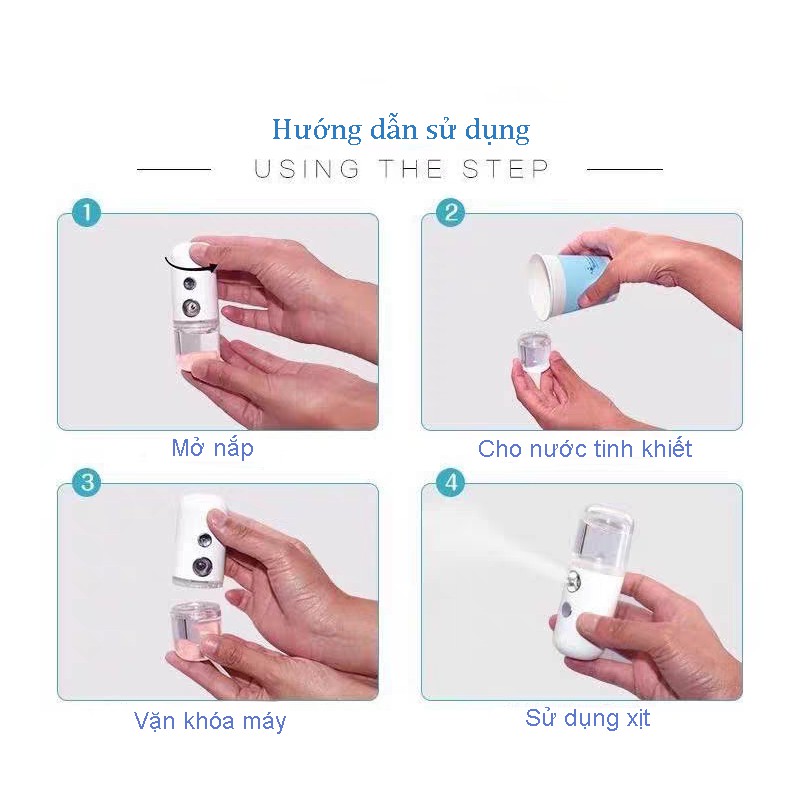 Máy Xông Mặt Xịt Khoáng Nano Mini Cầm Tay MX01