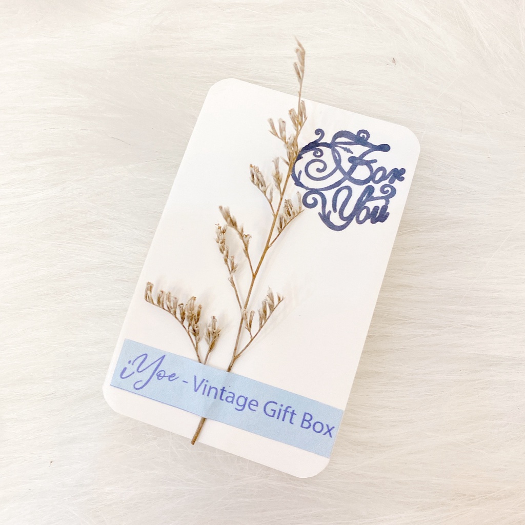 ⚡ Thiệp giấy Kraft handmade - Trang trí hoa khô phong cách Retro