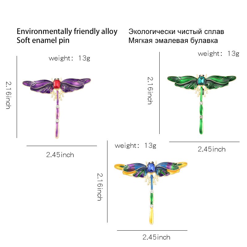 Trâm cài áo hình chuồn chuồn đính đá thời trang dành cho nữ