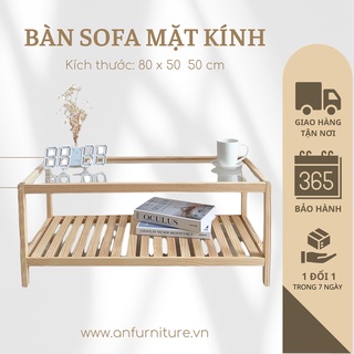 Bàn sofa mặt kính cường lực phong cách Hàn Quốc sang trọng, trẻ trung