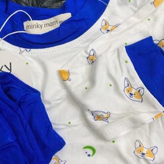 Bộ dài tay Thun Lạnh Minky họa tiết Cún Con cho be yeu