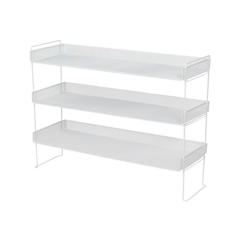 HomeBase STACKO Kệ để giày 3 tầng bằng thép BILA Thái Lan W77xH57.5xD26.5cm màu trắng