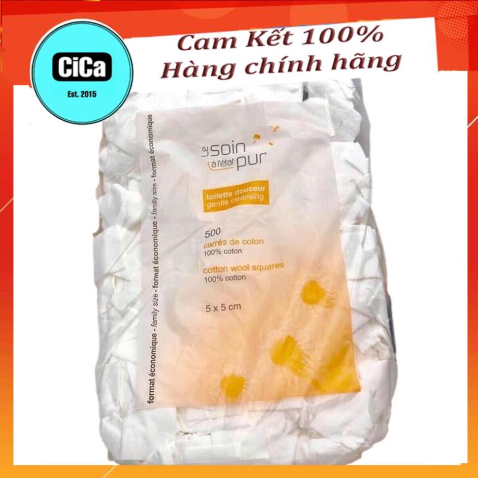 Bông tẩy trang 500 miếng cotton pad pháp Tetra Medical Carrés de Coton -CiCa Cosmetic