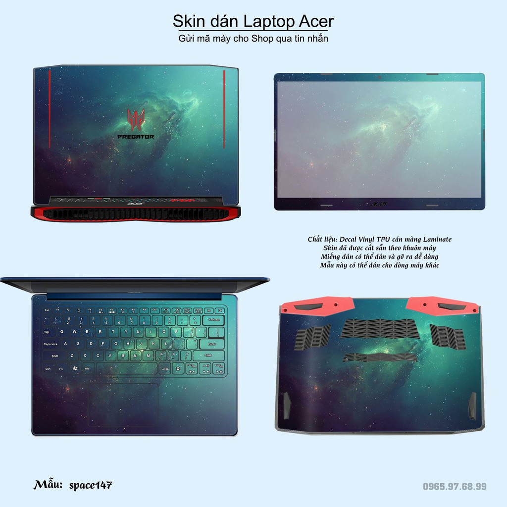 Skin dán Laptop Acer in hình không gian nhiều mẫu 25 (inbox mã máy cho Shop)