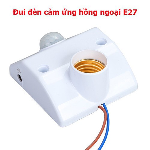 Đui Đèn Cảm Ứng Hồng Ngoại E27  Chất Đời Đầu, Đui Đèn Thông Minh Tự Động Bật Tắt E27