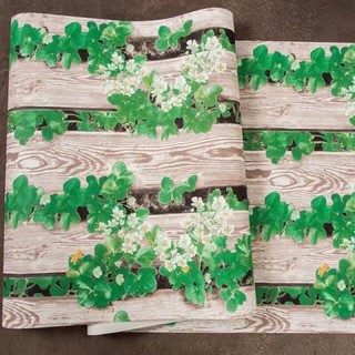 giấy dán tường dây leo ván giả gỗ decal khổ 45cm sẵn keo