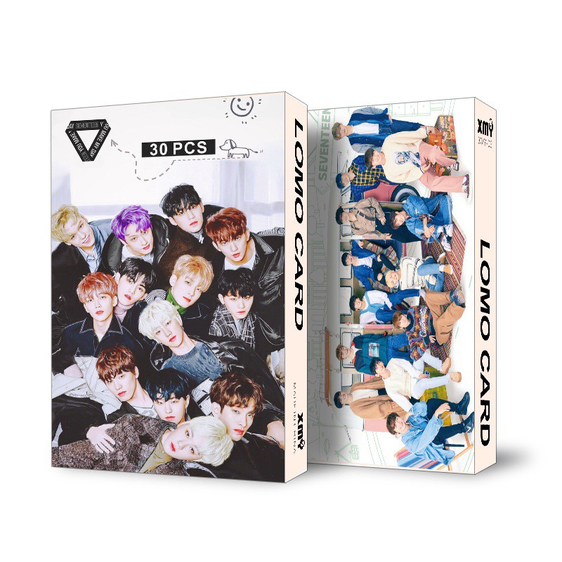 Lomo card 30 ảnh Seventeen hộp bóng siêu nét 1080HD