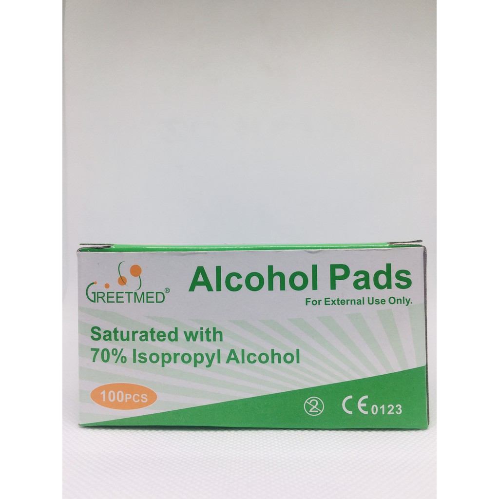 [100 Miếng] Gạc Tẩm Cồn Tiệt Trùng Alcohol Pads Greetmed