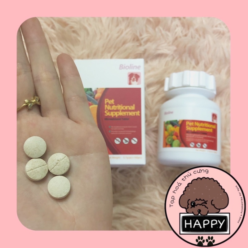 Hộp khoáng vi lượng bổ máu, vitamin và khoáng tổng hợp Bioline cho chó [Ảnh thật] [Có sẵn] - Tạp Hóa Thú Cưng Happy