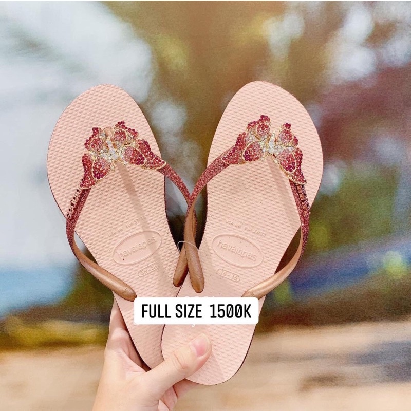 Dép kim tuyến + charm bướm 2 tầng new