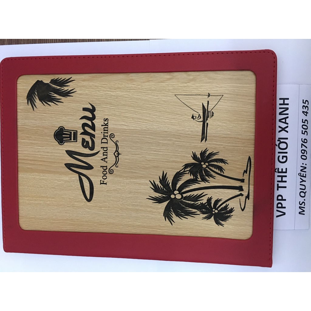 BÌA 10 LÁ MENU GỖ A4 -2332