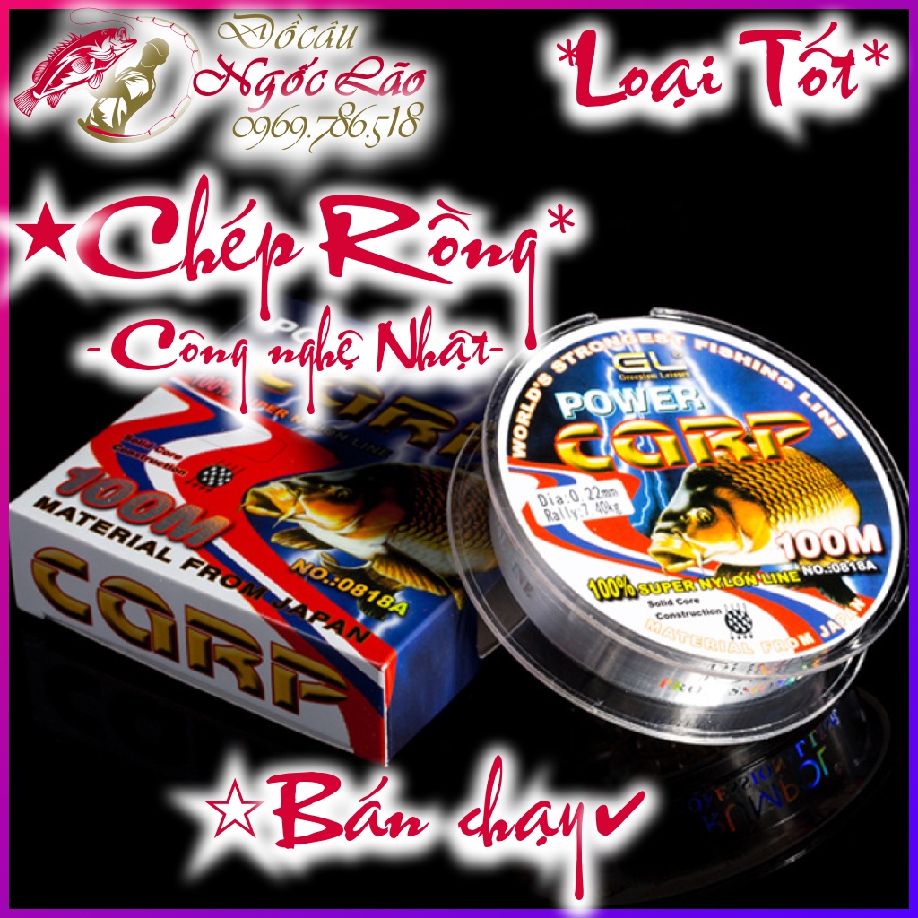 Cước câu cá SIÊU CHẮC -  CARP LINE 100m R202- Câu tay, câu máy, câu đơn, câu đài, lăng-xê, lục, lure, iso...