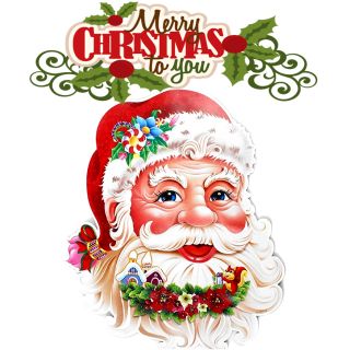 Combo 02 mặt Ông già Noel / cây thông dán trang trí Giáng Sinh (loại lớn)