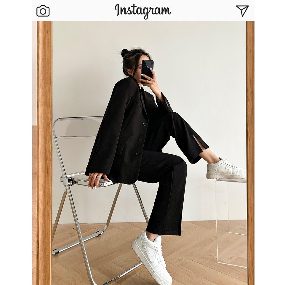 Quần Dài Lưng Cao Ống Rộng Xẻ Tà Cá Tính Cho Nữ | BigBuy360 - bigbuy360.vn