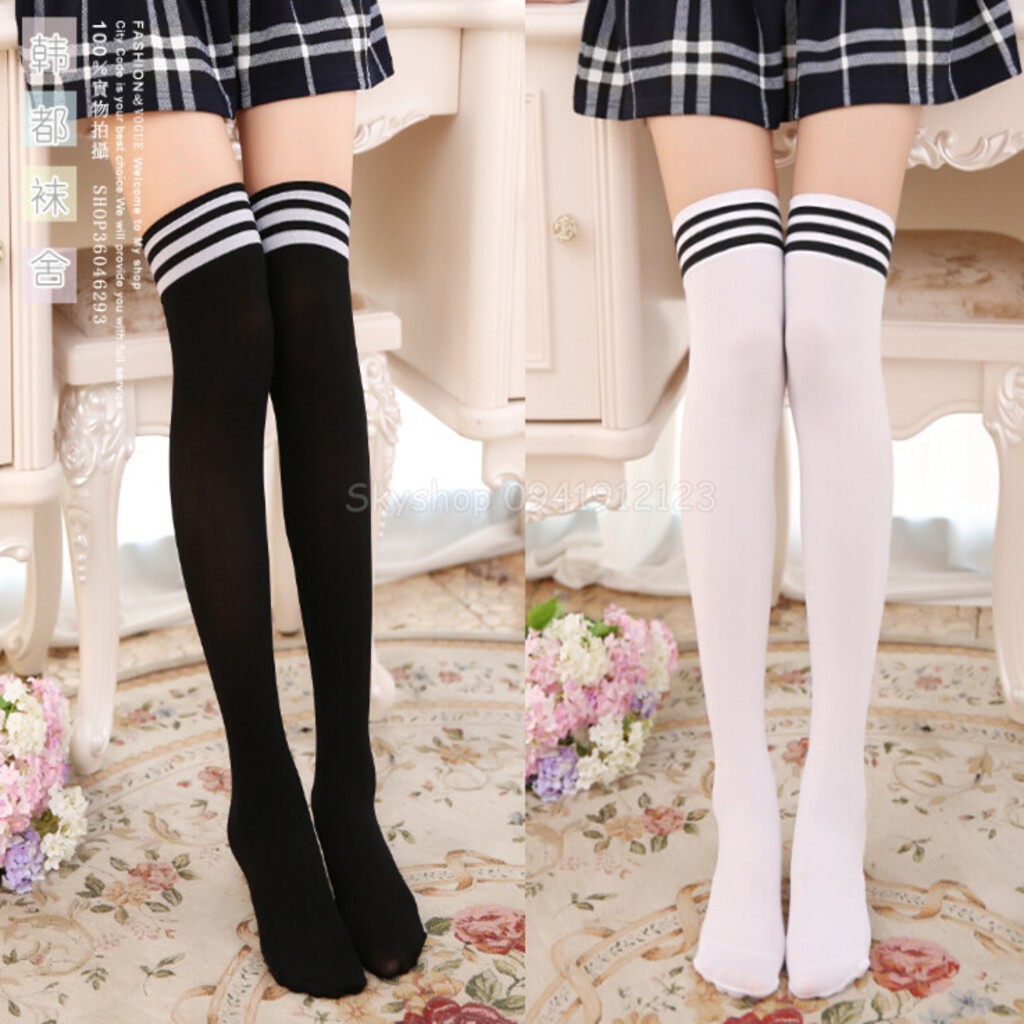 Tất, vớ cổ cao qua gối, tất đùi nữ sinh nhật bản cosplay hot trend