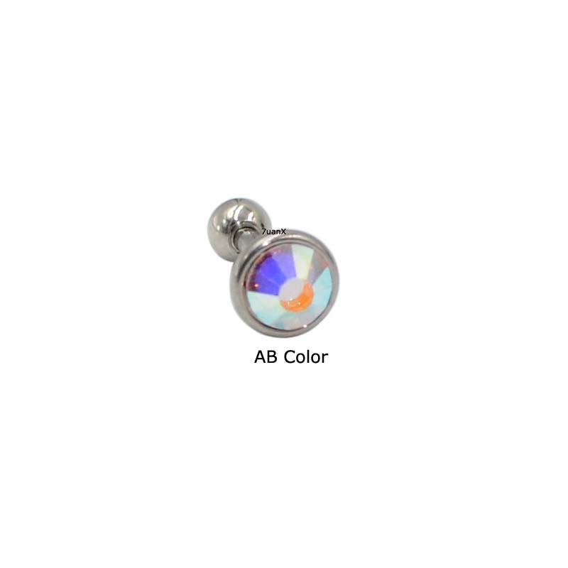 Khuyên tai 6mm bằng thép không gỉ đính đá zircon sành điệu