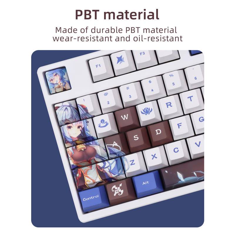 Genshin Impact Ganyu Keycap Cherry Profile  Bộ Nắp Bàn Phím Cơ Genshin Vanyu Chủ Đề Cherry Profile Anime PBT Nhuộm Màu