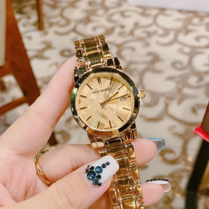 Đồng hồ nữ burberry dây kim loại không gỉ, hàng full box, thẻ bảo hành 12 tháng - Dongho.burberry