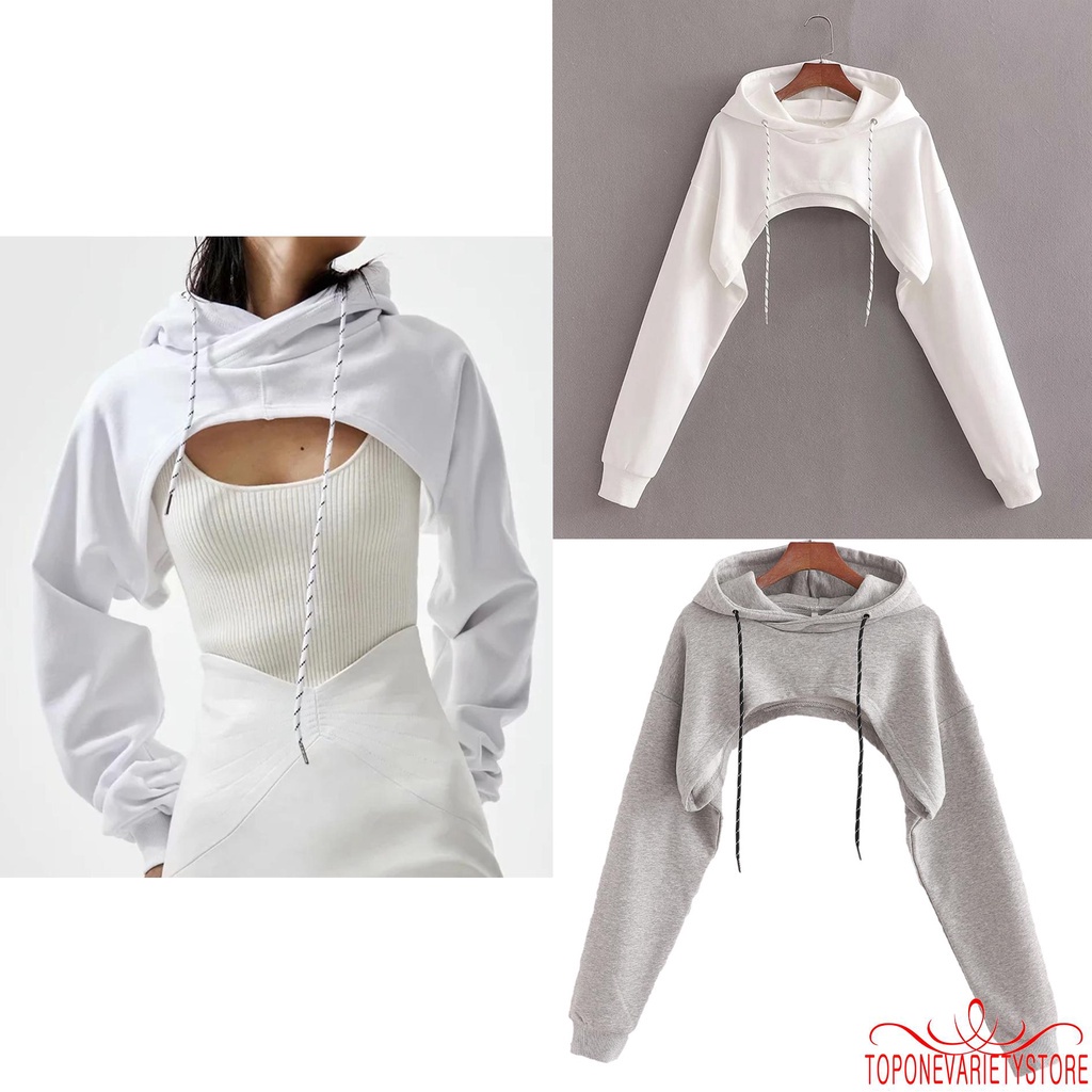 Áo hoodies lửng màu sắc thời trang dành cho nữ