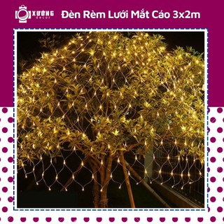 Đèn rèm lưới mắt cáo, đèn Led trang trí lễ tết, sự kiện sinh nhật ngày 8-3, nhiều chế độ nháy kích thước 3x2m