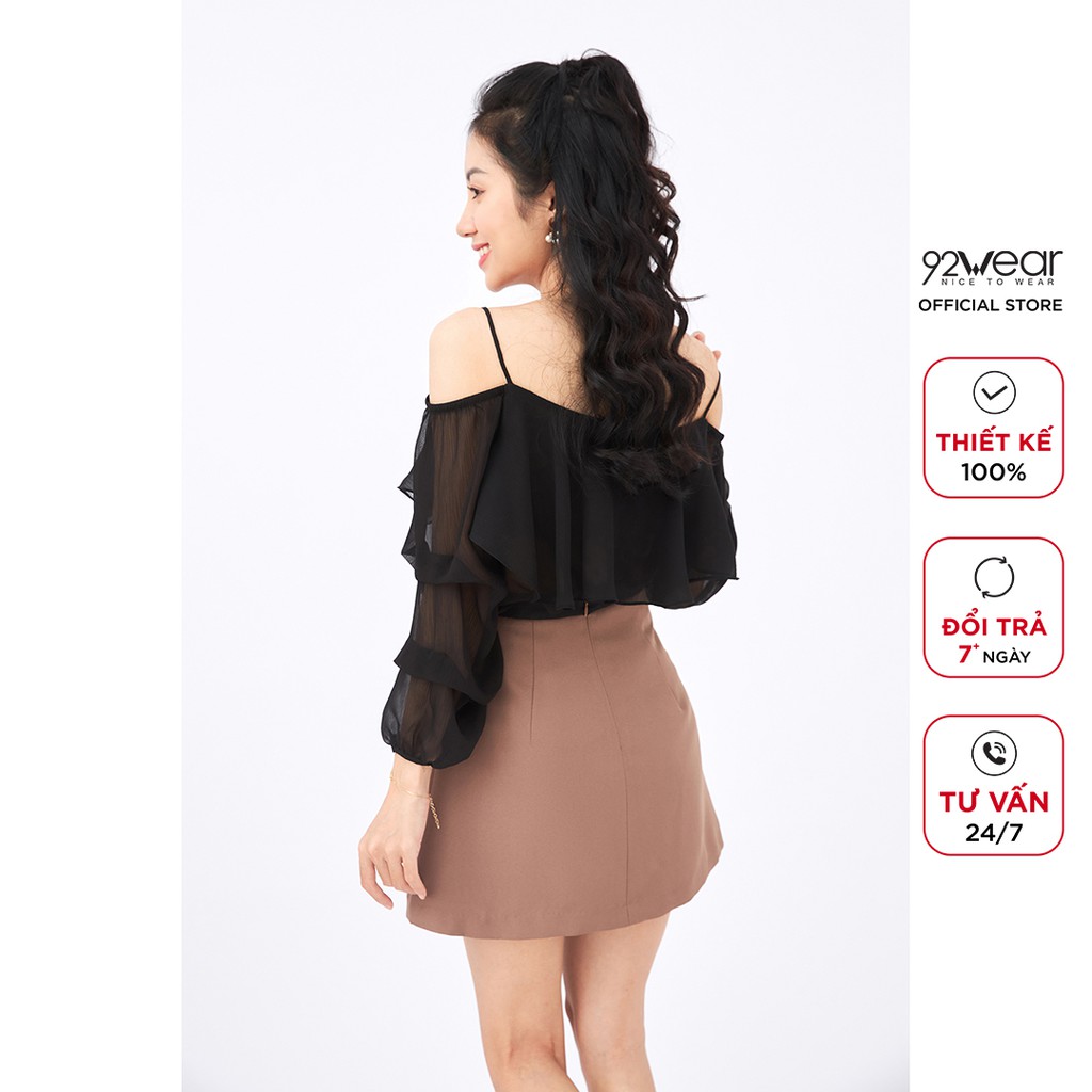 Chân váy ngắn 92WEAR dáng A phối túi JAW0986 | BigBuy360 - bigbuy360.vn