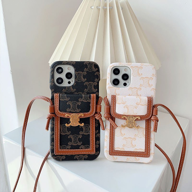 Thẻ Bao Da Điện Thoại Có Dây Đeo Cho iphone 11 12 pro max 13 pro max 14 pro max 15 pro max 14 plus