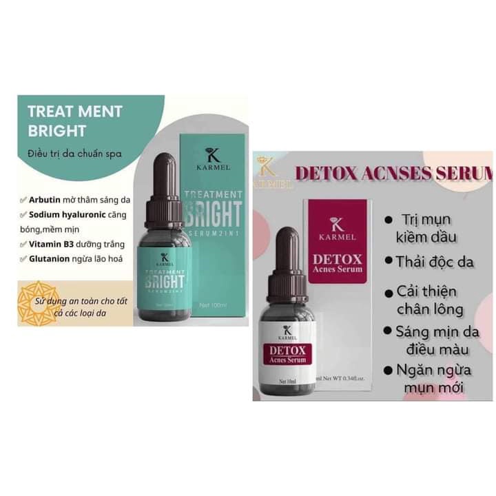 Bộ đôi serum detox mờ thâm nám mụn sáng da Treatmen Bright Kamel hàng chính hãng
