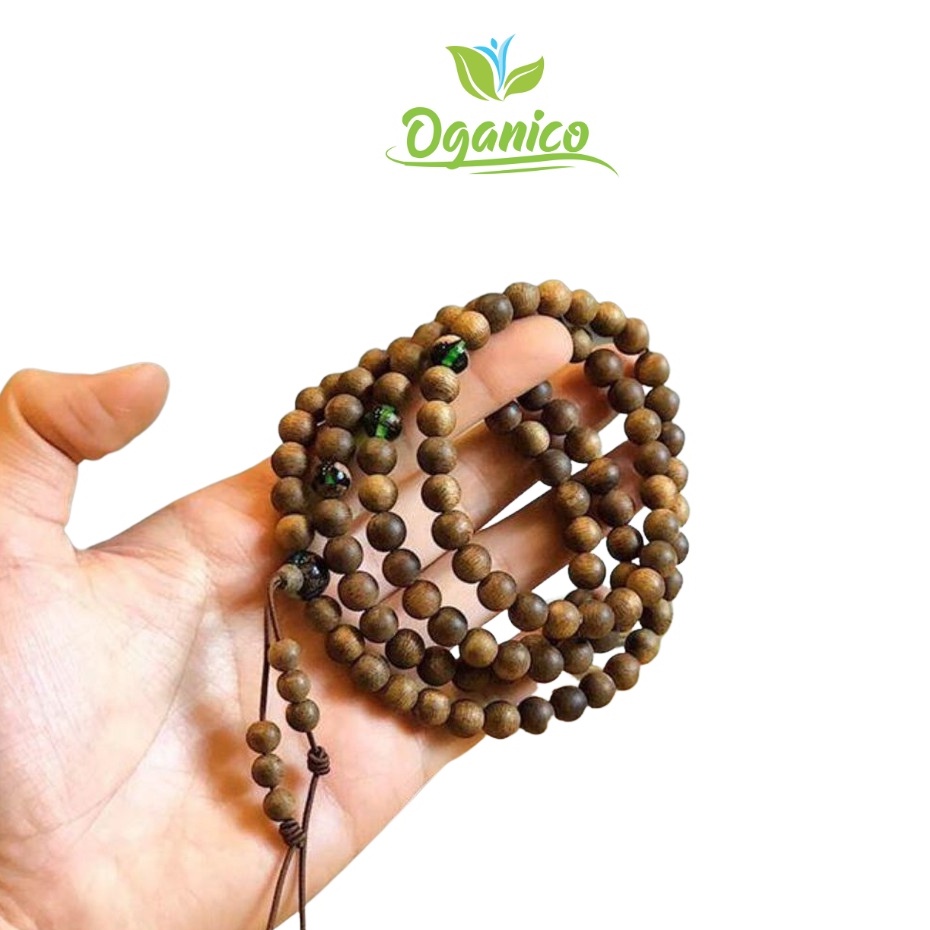 Vòng Trầm Hương tự nhiên Chuỗi Tràng Hạt 108 Loại 6 mm cho Nữ Trầm Tốc Việt Mix cham resin