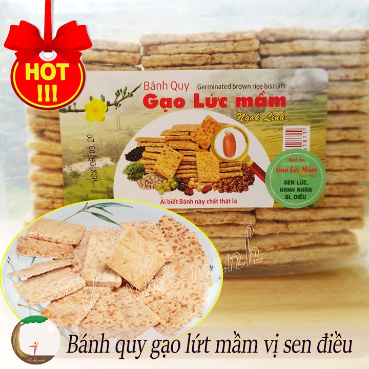 BÁNH QUY GẠO LỨT MẦM NGOK LINH NHIỀU VỊ dành cho người ăn thực dưỡng, ăn chay, ăn ít đường