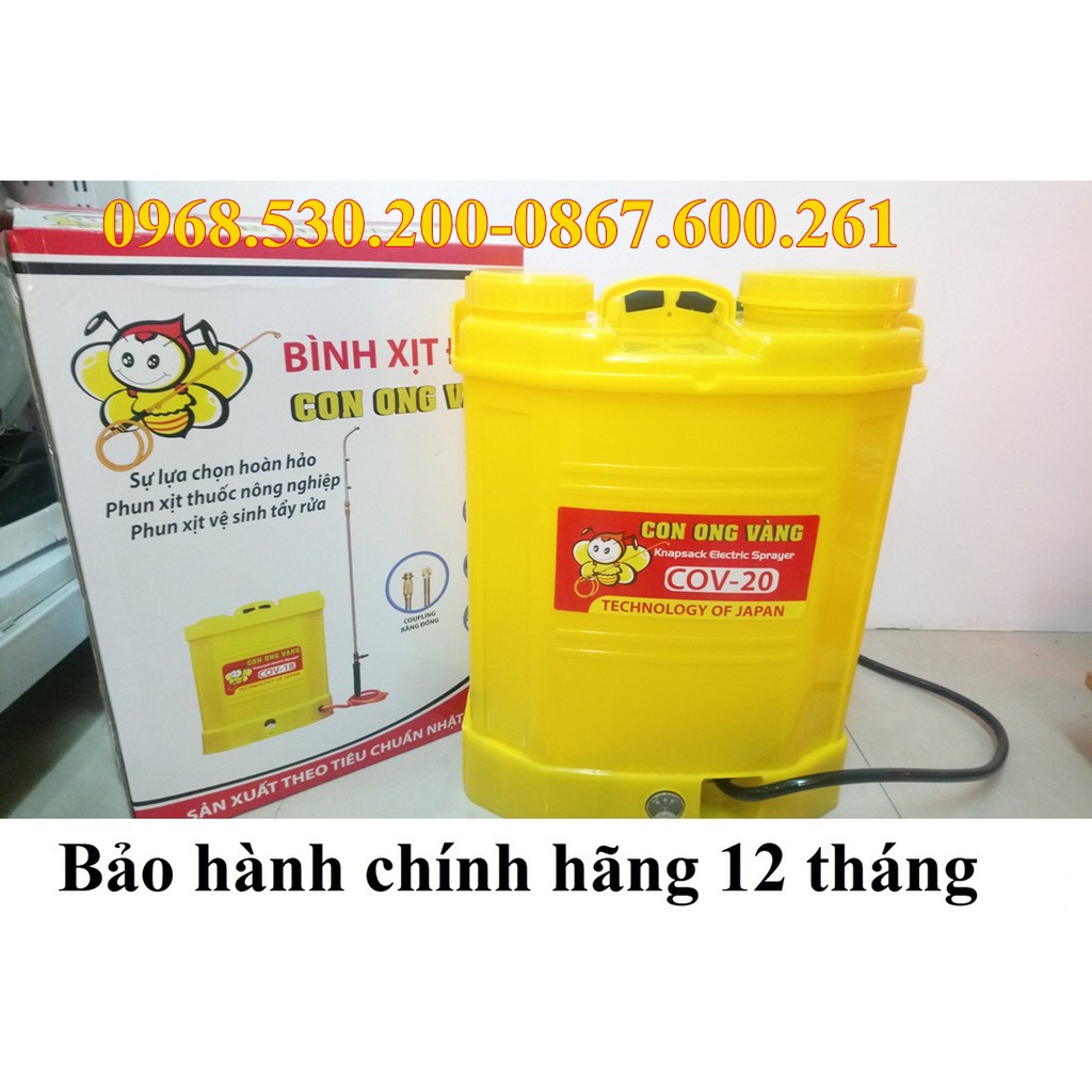 Bình xịt điện Con Ong Vàng COV 20, Máy phun thuốc diệt sâu bọ côn trùng-GIÁ RẺ