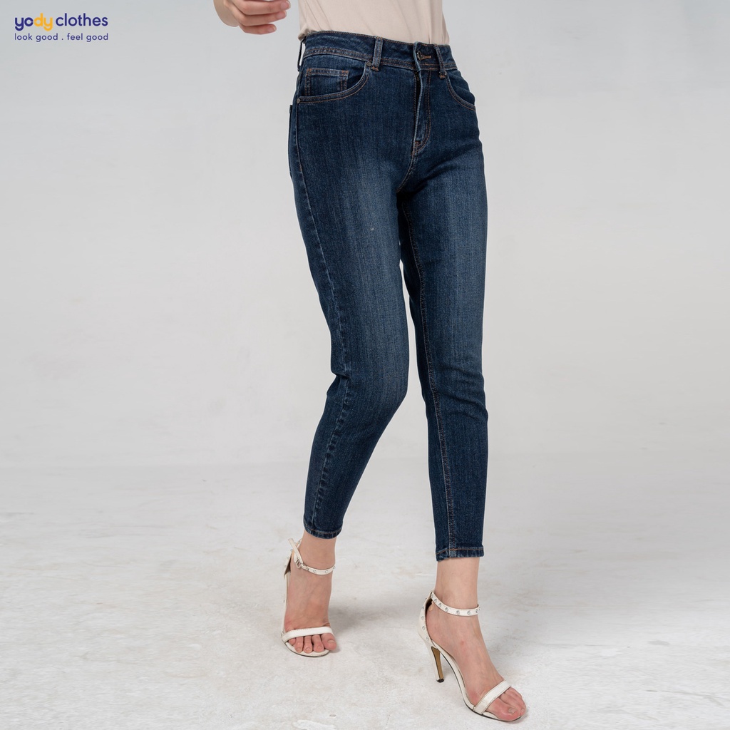 Quần jeans nữ YODY boyfriend tôn dáng co giãn chất giữ form QJN4014